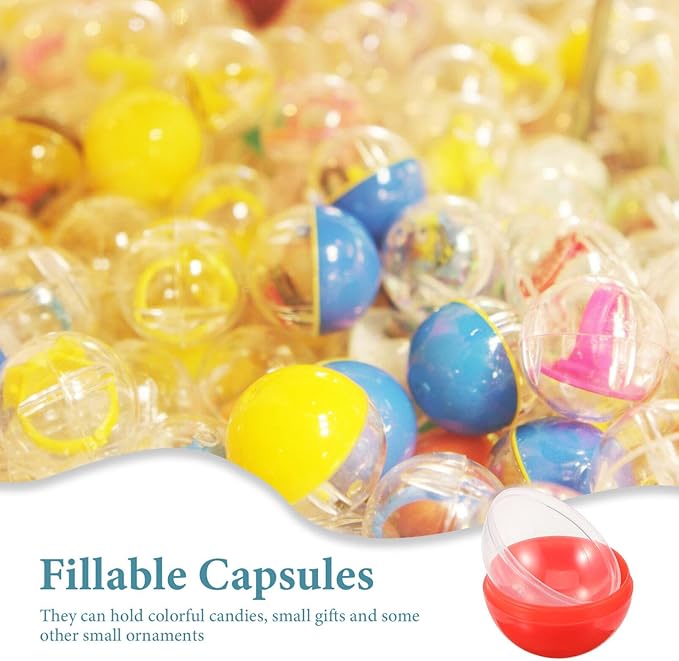 ABOOFAN 50pcs Vending Machine Capsules, Fillable Capsules Ball Bauble Sphere Openable Twisted Balls Grab Sphere Plastic Gumball Claw Machines Prizes Containers 45mm
