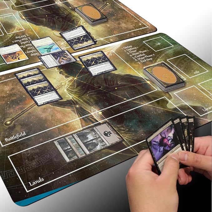 Board Game MTG Playmat Games Size 60X35 cm CCG Compatible for TCG RPG CCG Play mats (HELIOD, Sun-Crowned-Zone)