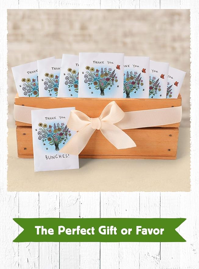 American Meadows Wildflower Seed Packets "Thank You Bunches" Party Favors (Pack of 20) - Express Gratitude with a Wildflower Seed Mix, Great Addition or Alternative to Thank You Cards