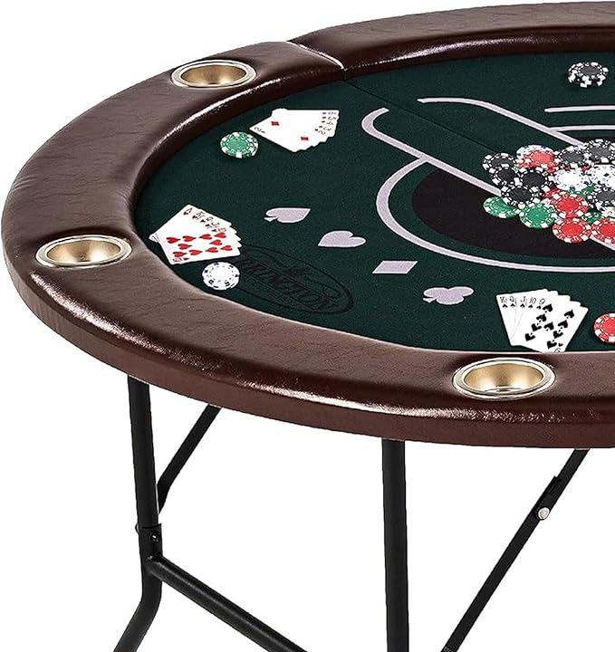 Barrington Poker Multiple Styles Folding Poker Table & Poker Table Top/Dining Table Collection, Durable Padded Rail Tables with Felt Playing Surface, Perfect for Texas Holdem Games