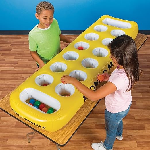 S&S Worldwide Giant Inflatable Mondo Mancala. Huge 72" x 21.4" x 6" High Inflatable Game Board with 2" Balls to Use as Stones. Whether You Play on The Floor or a Table, it is More Fun!
