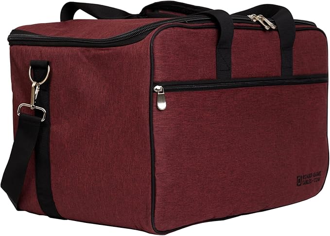 Board Game Bag - [Backpack/Shoulder Strap/Luggage Slip] - Padded Board Game Carrier (Ruby Red)