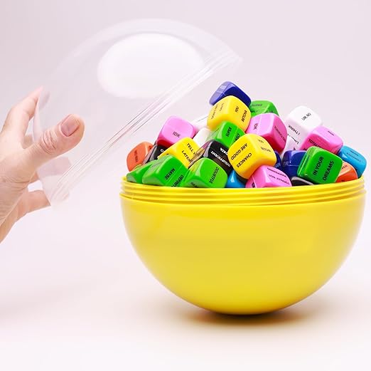 Big Claw Machine Capsules Translucent Yellow Plastic Sphere Party Favor Containers Round 5 pcs 7.9 inch Jumbo Plastic Christmas Ornaments Extra Large Gift Box Craft Party Supplies Vending Capsules