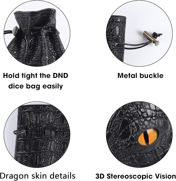 Byhoo 145 PCS Metal DND Coins & Leather Bag, Contains 60 Gold Coins, 40 Sliver Coins, 40 Copper Coins and 5 Platinum Coins, Tokens with Glow in The Night Eyes Bag for RPG Tablelap Games