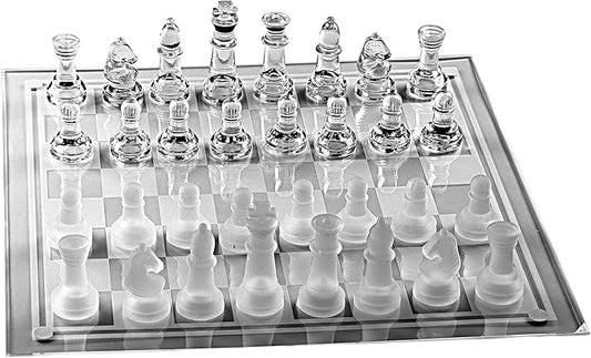Glass Chess Board Anti-Broken Elegant Glass Chess Pieces Chess Game Chess Set Chess Game