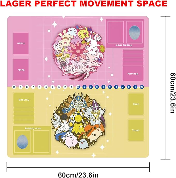 DTCG playmat 2 Player Duel Mat Gaming Competition Pad Mat Card Binder Deck 60 * 60CM 23.6x23.6in