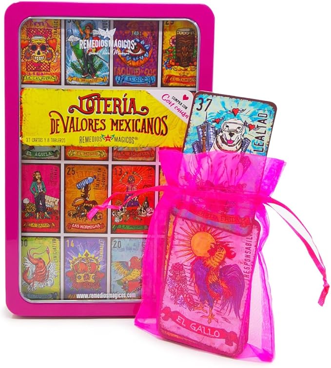 Deluxe Mexican Loteria as seen on Shark Tank México - Mexican Bingo Set - Funniest Way to Learn Values and Spanish (Lotería de Valores Mexicanos de Lujo)