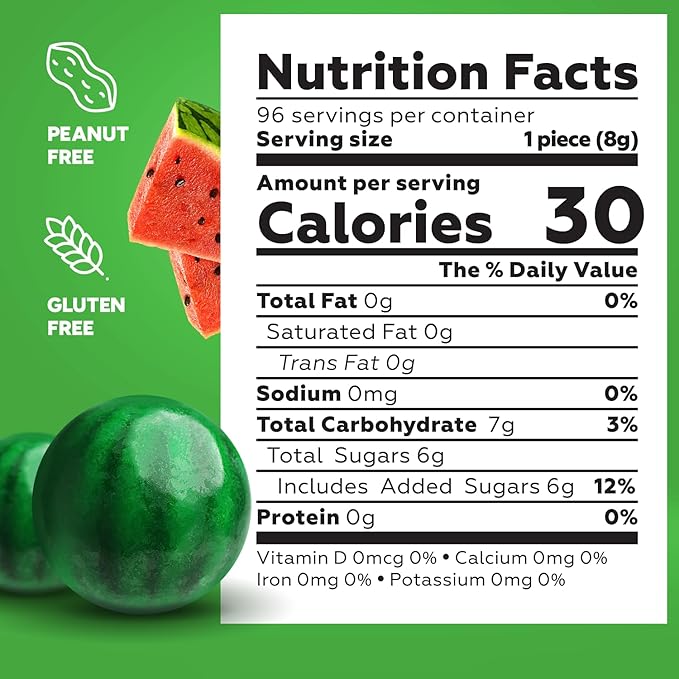 Gumballs for Gumball Machine Refills - Watermelon Large Gumball - 1 Inch Gum Ball for Vending Machine - Assorted Colors Chewing Gum - Bubble Gum Bulk 1.7 Lb