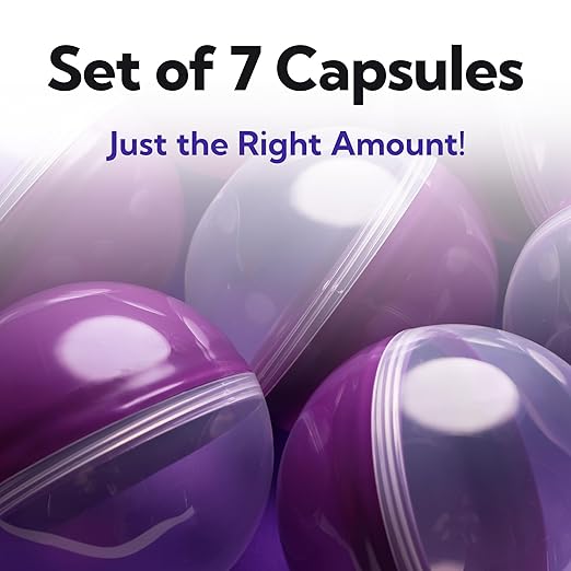 Claw Machine Capsules Translucent Purple Plastic Sphere Party Favor Containers Round 7 pcs 4.7 inch Jumbo Plastic Christmas Ornaments Extra Large Gift Box Craft Party Supplies Vending Capsules