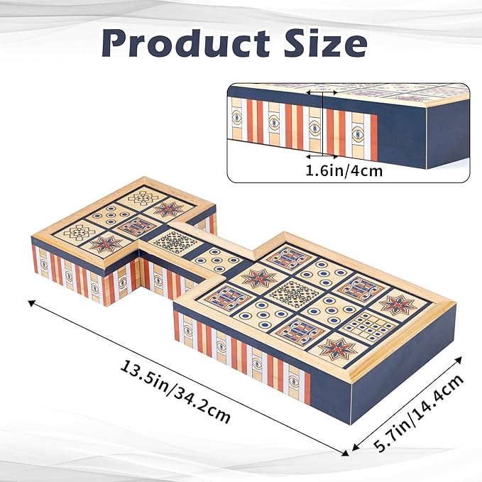 Wooden Royal Game of UR,Ancient Strategy Board Game for 2 Players,Beautifully Designed Board with Storage Drawers,Over 4500 Years Old (Orange)