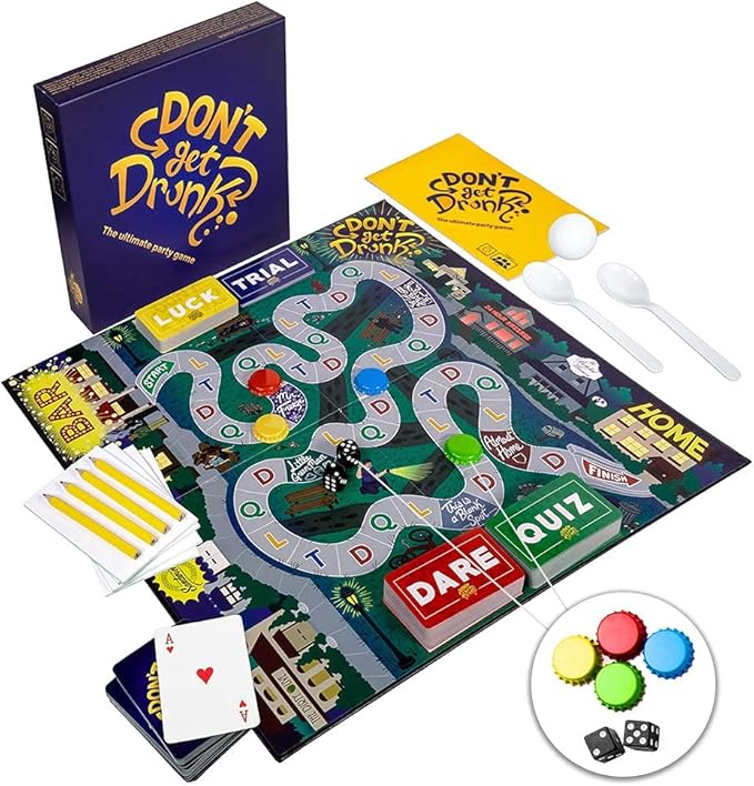The Ultimate Party Board Game – Combines Classic Games Like Pong, Flip Cup, Kings Cup & More with Fun Categories Like Dare, Quiz, Luck, and Challenge (First Edition)