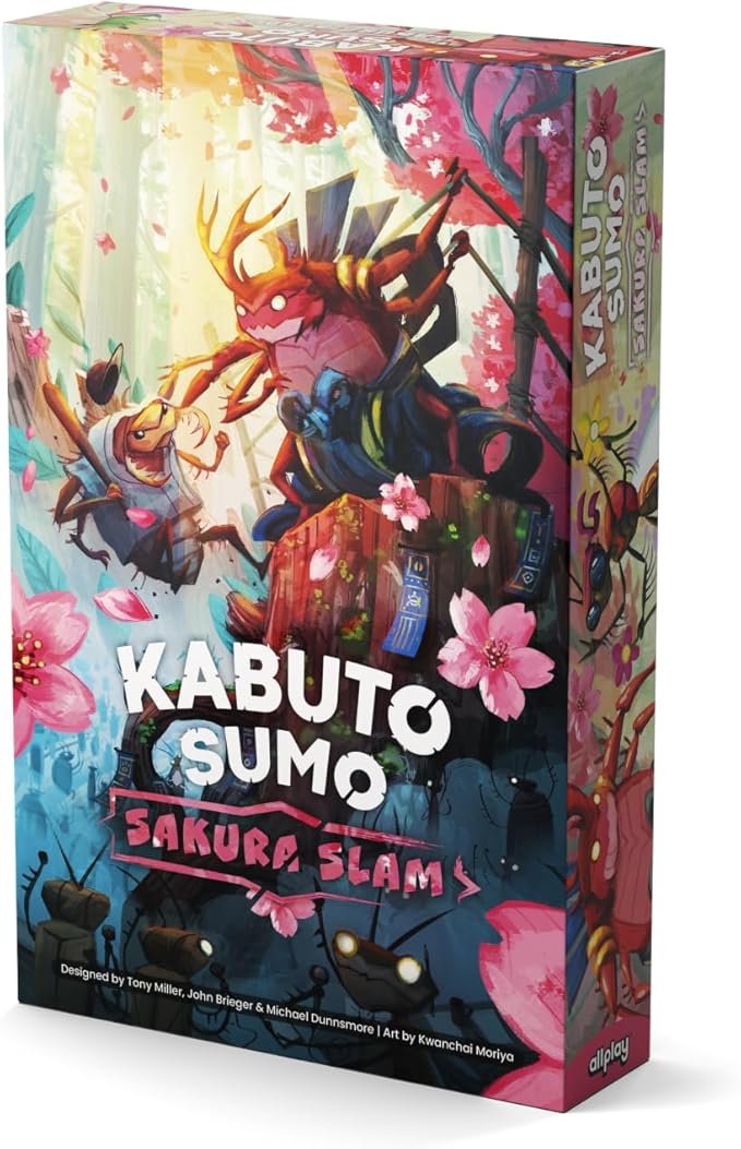 ALLPLAY Kabuto Sumo: Sakura Slam Board Game for Adults- The Return of The Coin Pushing Beetle Brawl - Standalone Sequel - Strategy Dexterity Game - 2-4 Players Ages 6+