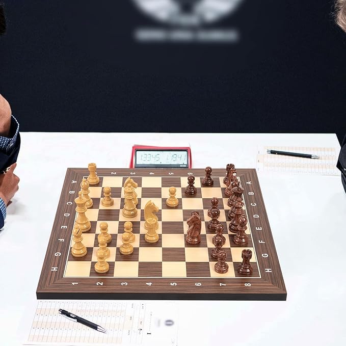 Woodronic 19" Professional Wood Chess Board, Tournament Chess Board with 2.0" Squares, Ideal Gift for Chess Players