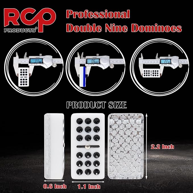 Dominos Set for Adults – Professional Double 9 Dominoes Set of 55 Tiles for Adults, Metal Spinner, Classic and Travel Board Game with Wood Case Juegos de Mesa Silver