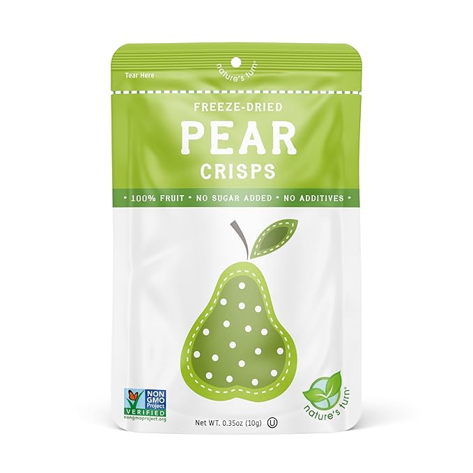 Nature’s Turn Freeze-Dried Fruit Snacks, Pear Crisps, Pack of 24 (0.35 oz Each)