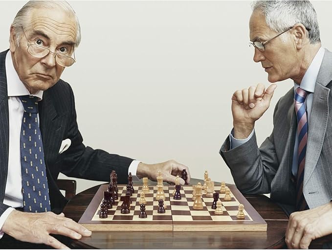 AMEROUS 15 Inches Magnetic Wooden Chess Set - 2 Extra Queens - Folding Board - Pieces Storage Slots, Handmade Portable Travel Chess Game - Beginner Chess Set for Kids, 6 up Age