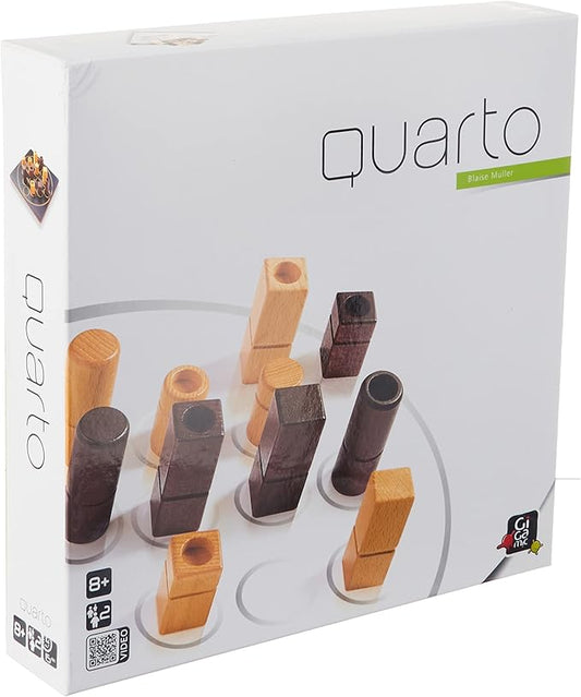 Quarto | Wooden Strategy Board Game for Adults and Families | Ages 8+ | 2 Players | 15 Minutes
