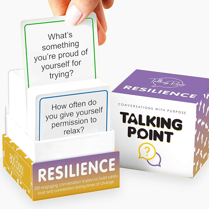 200 Resilience Conversation Starter Cards for Stronger Families - Build Trust, Safety and Connection Through Transitions or Life Changes - Deeper Discussion Parents Children's Therapy Icebreaker Game