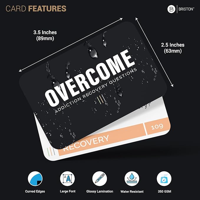 Overcome Complete – Addiction Recovery Questions Group Therapy Game 200 Cards – Counseling Conversations Icebreaker for Substance Abuse, Positive Mental Health, Sobriety, Relapse & Suicide Prevention