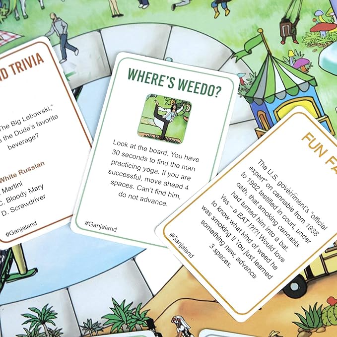 Ganjaland, The Epic Weed Game for Social Gatherings, Weed Board Games for Adults