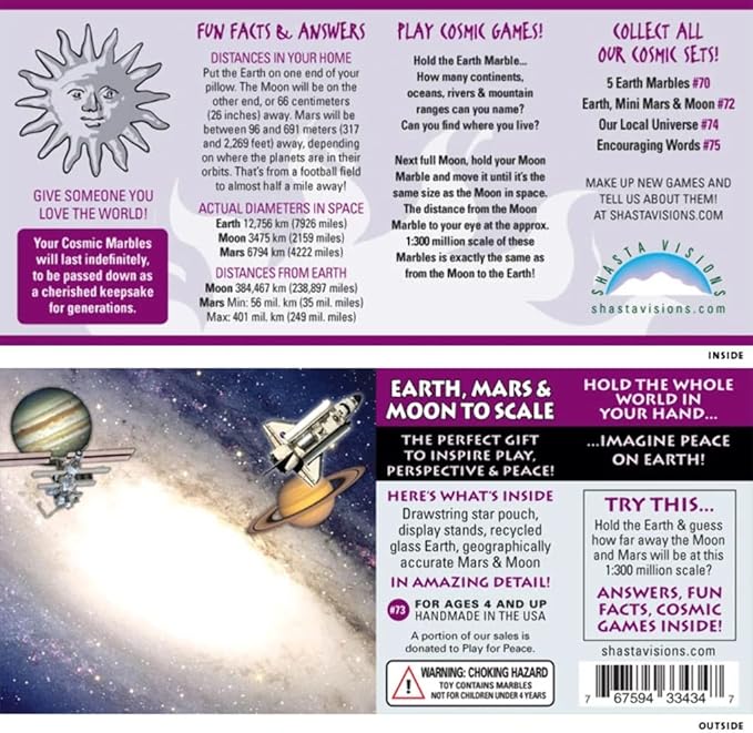 Earth, Mars, And Moon To Scale Box Set