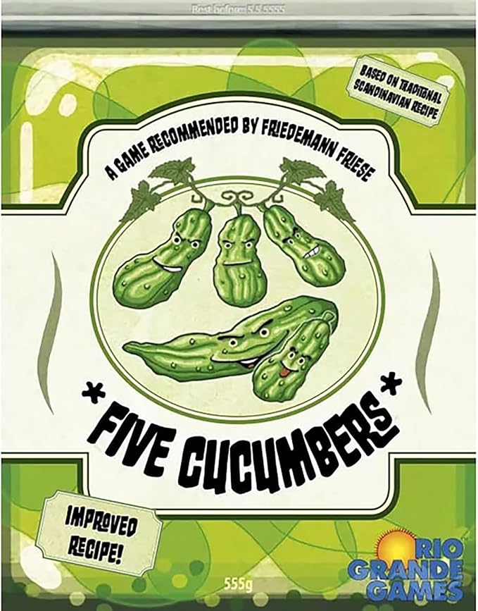 Rio Grand Games: Five Cucumbers - Trick Taking Card Game, Agurk Variant, Competitive Play, Avoid Getting The Cucumber, Ages 14+, 2-6 Players, 30+ Mins