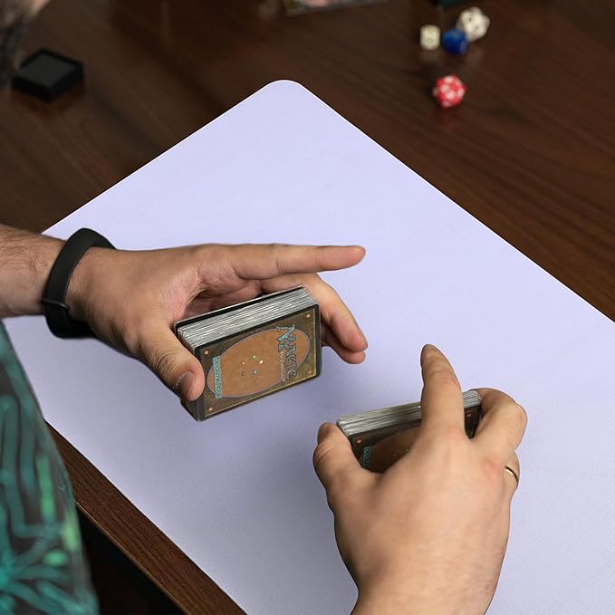 Yexiya 4 Pcs Card Game Mats 14 x 24 Inch Playmat Sublimation Blanks Playmat Smooth Card Playing Mat for Board Games,and Collectible Playing(White)