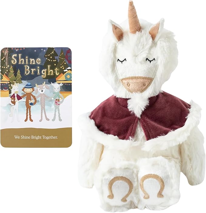 Slumberkins Shine Bright Unicorn Kin + Affirmation Card - Promotes Positive Self-Esteem, Authenticity & Community - Holiday SEL Toys for Boys and Girls