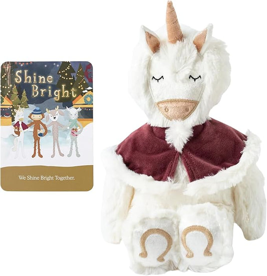 Slumberkins Shine Bright Unicorn Kin + Affirmation Card - Promotes Positive Self-Esteem, Authenticity & Community - Holiday SEL Toys for Boys and Girls