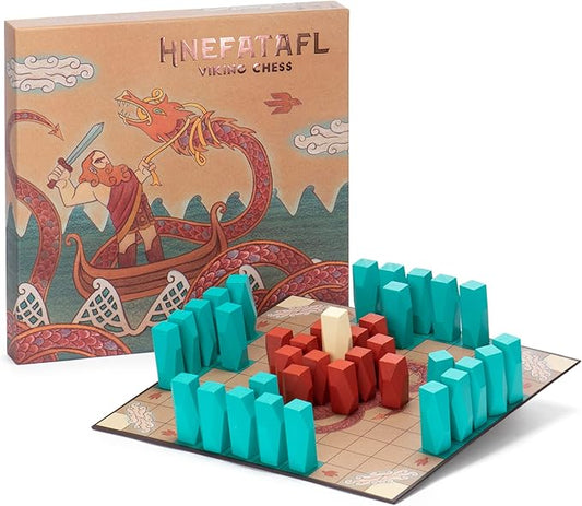 Hnefatafl Viking Chess Set - Authentic, Traditional Two-Player Strategy Board Game Classic - Historic European Tabletop Asymmetric War Game
