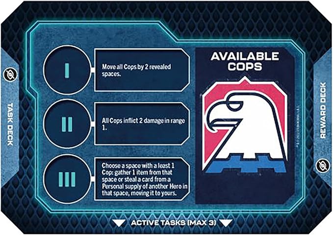 Pendragon Studios: Escape from New York: US Police Forces - Expansion - Hero Strategy Board Game Baed On The Movie, Ages 14+, 1-5 Players, 60 min