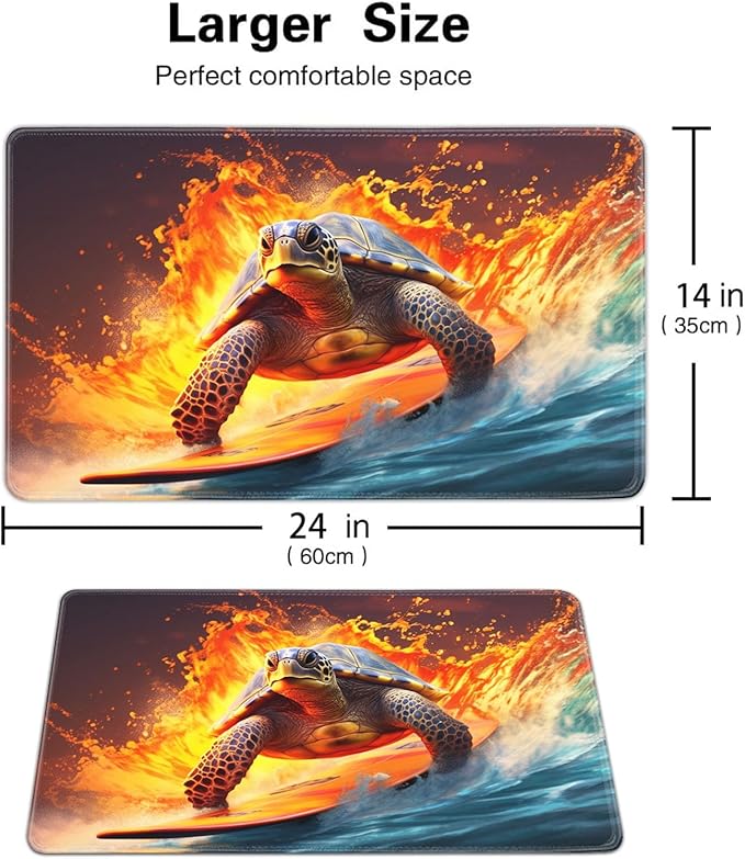 Board Game for TCG Playmat Table Mats Games Size 60X35 cm Mousepad Compatible for MTG RPG CCG Trading Card Game Play mats with 6 Dice (Playmat 148) Sea Turtle