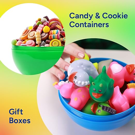 Claw Machine Capsules Translucent Blue Plastic Sphere Large Party Favor Containers Round 7 pcs 4.7 inch Jumbo Plastic Christmas Ornaments Extra Large Gift Box Craft Party Supplies Vending Capsules