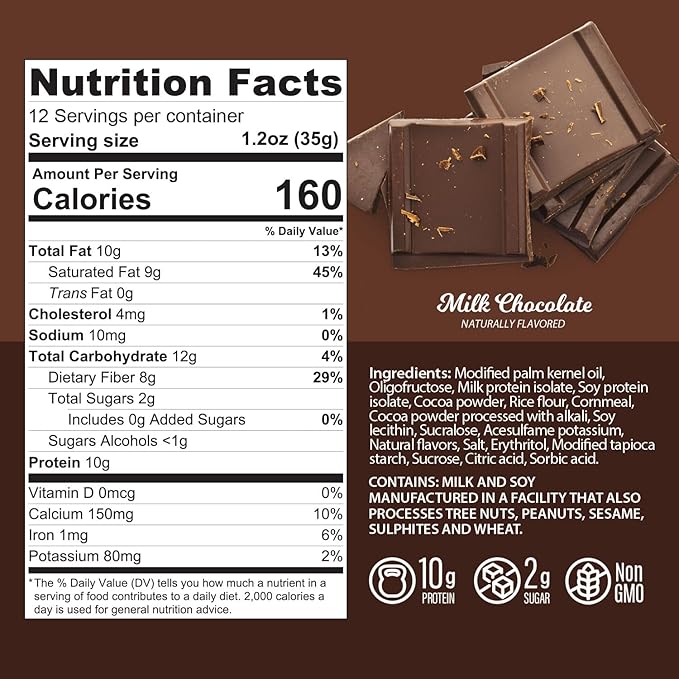 Genius Gourmet Protein Cookie Bites Milk Chocolate - 10g Protein, No Added Sugar, Low Carb, Non-GMO - Sweet Protein Desserts & Protein Snacks for Adults and Kids - 12 Bags