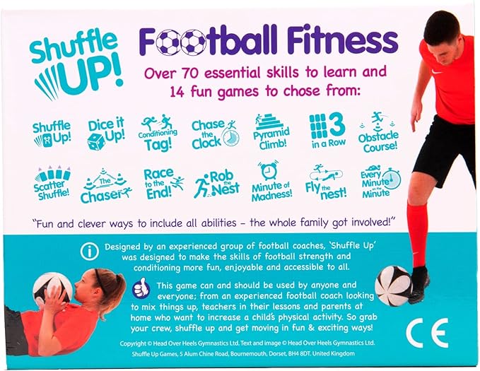 Shuffle Up Soccer Card Games - 70+ Fun & Active Skills Cards for Kids, Fitness Cards Develop Fundamentals, Stamina & Strength, Easy to Play for Kids | Multiple Skill Level Cards Include 2 Dices