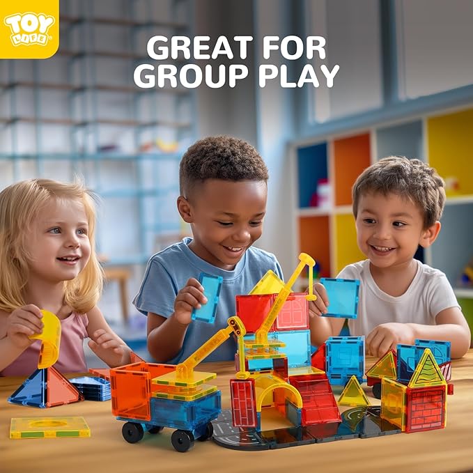 TOY Life Magnetic Tiles for Kids Ages 3-5, Building Toys for Kid Age 4-8, Magnet Construction Tile for Toddler 1-3, Kid Preschool Toys 45 Pcs
