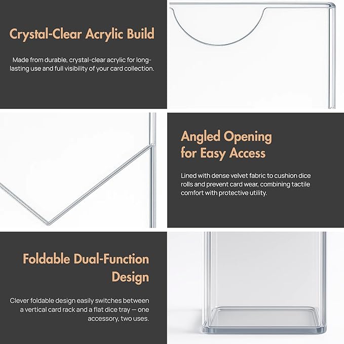 Clear Acrylic Card Storage Case (6pcs) – Durable and Stackable Card Organizer for Board Games, Trading Cards, and Playing Cards