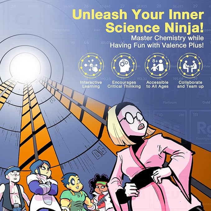 Valence Plus Periodic Table for Kids 12 and up Chemistry Games -Periodic Table of Elements Science Gifts Educational Science Games Molecules Chemistry Gifts Elements Toys Advance Educational Card Game