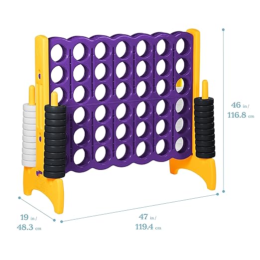 ECR4Kids Jumbo 4-To-Score, Giant Game, Purple/Gold