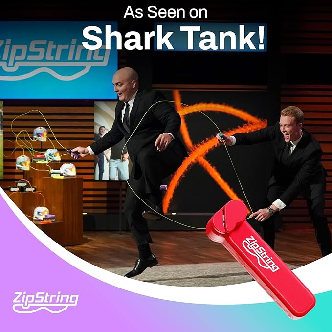 Original - As Seen on Shark Tank - Classic ZipString Rope Launcher Toy, Perfect for Kids & Adults - Fly a String Loop in The Air for Endless Tricks & Fun, Wonderment Awaits, Rock'it Red