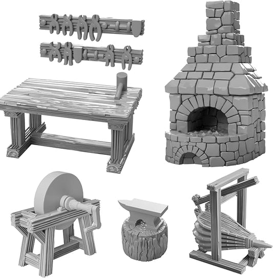 3DEGOS Smithy Tools Blacksmith Furniture Set DND Terrain 28mm for Dungeons and Dragons, D&D, Pathfinder, Warhammer 40k, RPG, Miniatures, Age of Sigmar, Tabletop, D and D, Dungeons and Dragons Gifts