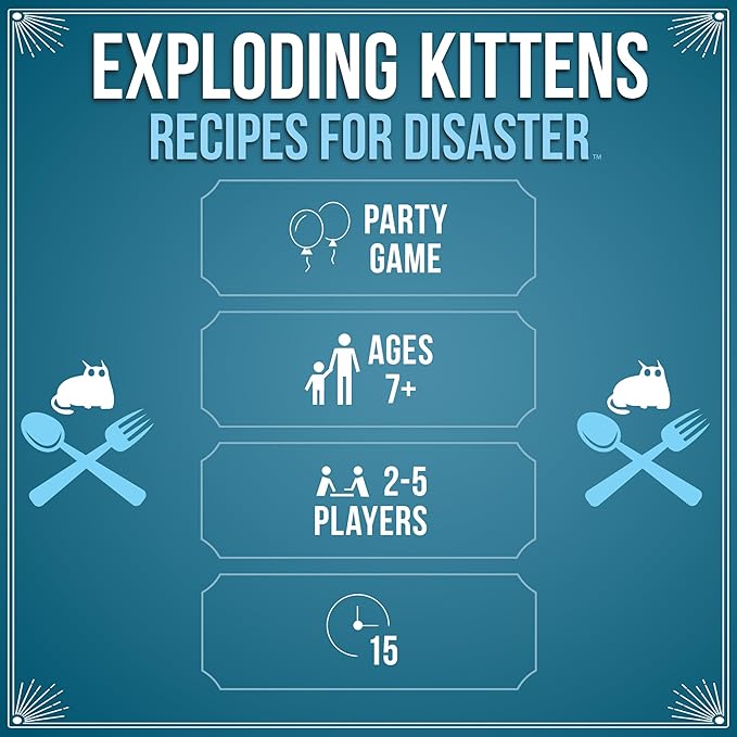 Recipes for Disaster by Exploding Kittens - 2-5 Players - Ages 7+ - 15 Minutes to Play - Deluxe High Stakes Card Game - Ideal for Party, Family Game Night, Kids and Adults