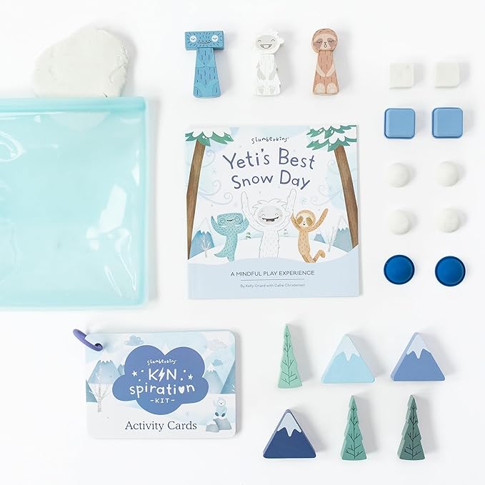 Slumberkins Kinspiration Kit - Mindfulness with Yeti, Includes Activity Cards, Playset, & Yeti's Best Snow Day Book - Promotes Mindfulness and Sensory Play