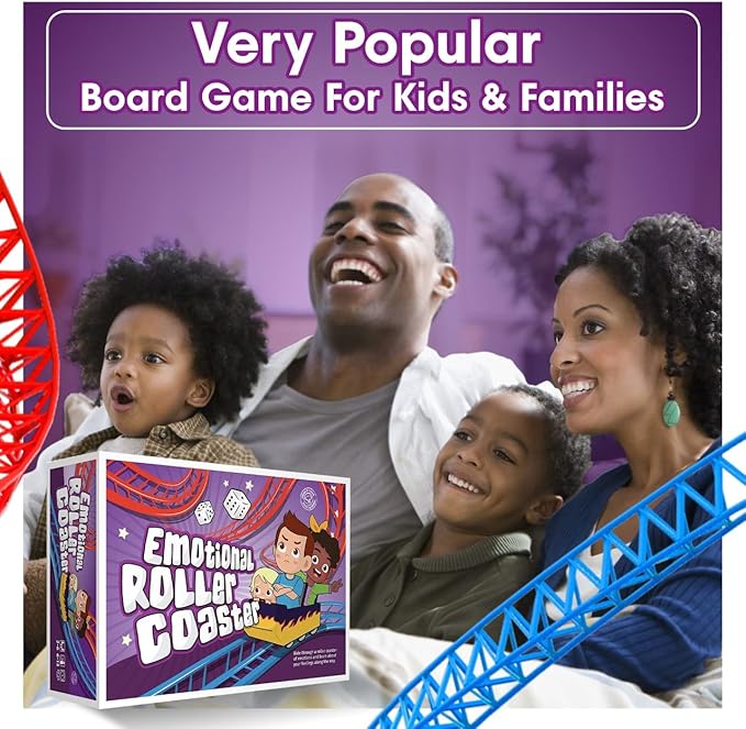 Emotional Rollercoaster | Anger Management Board Game For Kids & Families | Therapy Learning Resources | Anger Control Card Game | Emotion Board Games Games For Kids ages 4-8 -12 | Social Emotional