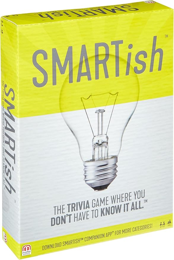 Mattel Games Smartish Trivia Board Game for 2 to 12 Players Ages 14 Years and Older, Category-Swap Strategy