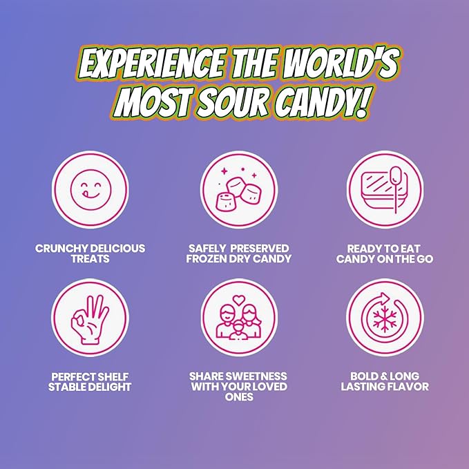 Bliss Life Freeze Dried Colorful Candy, Mixed Berry Sour Crunchy Sweet, For Parties, Classroom, Office, Goodie Bags, Snack for Kids Variety of Flavors (3oz)