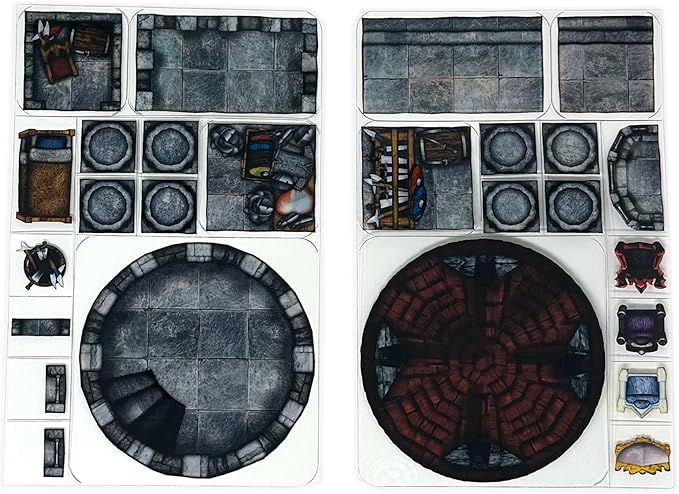 Castle - 40pc Double-Sided Castle & Terrain Pieces for Starters & Masters Alike - Roleplaying Objects for Dungeons & Dragons - Immersive Map Accessories for DND 5E, Pathfinder & Warhammer RPGs