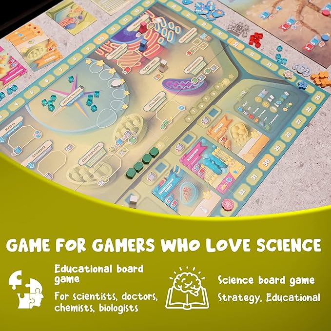 Cellulose: A Plant Cell Biology Game | MENSA Recommended Strategic & Entertaining Game to Learn Photosynthesis, DNA & Biochemistry | Educational STEM Board Game for Families, Students & Teachers
