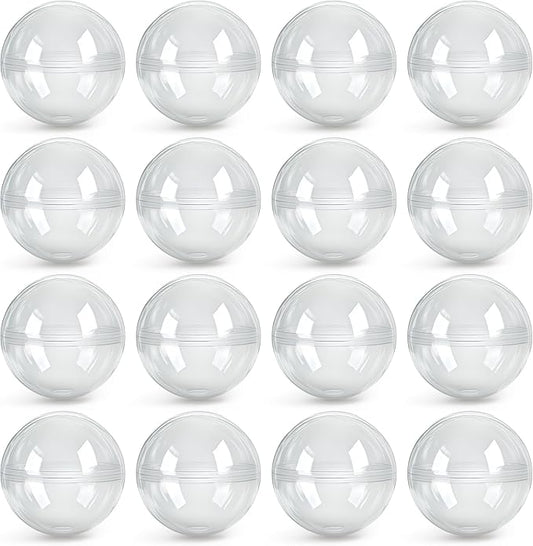 Capsule Vending Machine Round 50 pcs 2 inch - Gumball Machine Capsules Bulk Clear Container - Easter Basket Stuffers Birthday Gifts Pinata Stuffers DIY Craft Supplies - Clear Capsules Empty
