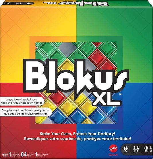 Mattel Games Blokus XL Strategy Board Game, Family Game for Kids & Adults with Colorful Oversized Pieces & Just One Rule (Amazon Exclusive)